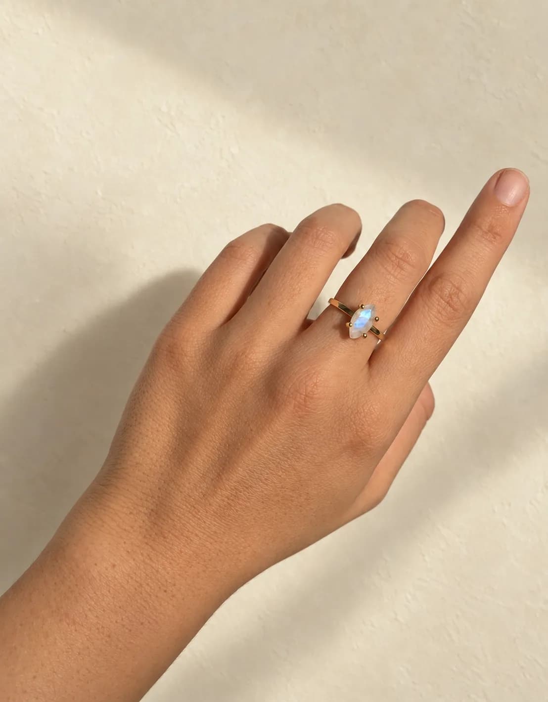 MINI MOONSTONE MARQUISE RING